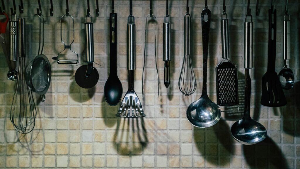 A pile of assorted kitchen utensils and gadgets